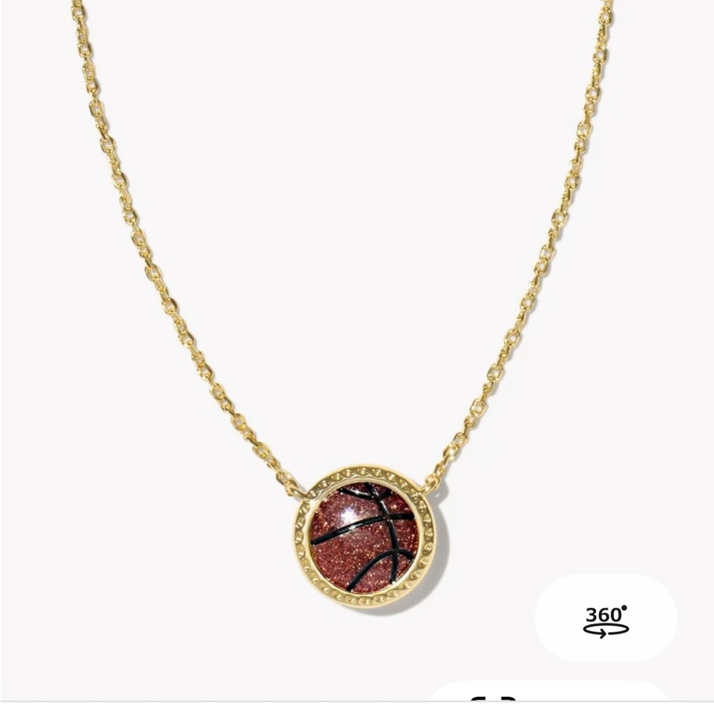 Kendra Scott Gold Basketball Pendant Necklace